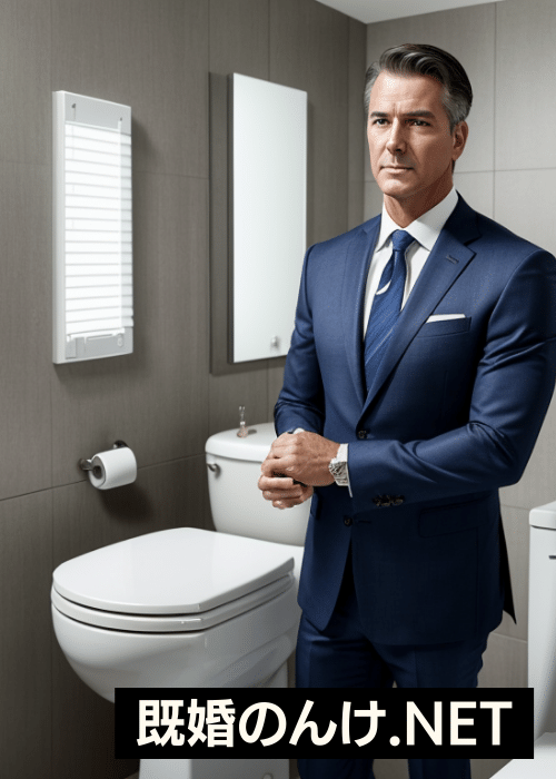 【画像生成AI】AIでゲイ受けするイイ男を作ってみた。トイレと中年紳士。ハンサム