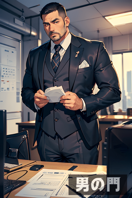 【男の門】オフィス野郎【AI画像生成で作ったリアルすぎるアニメ画像】