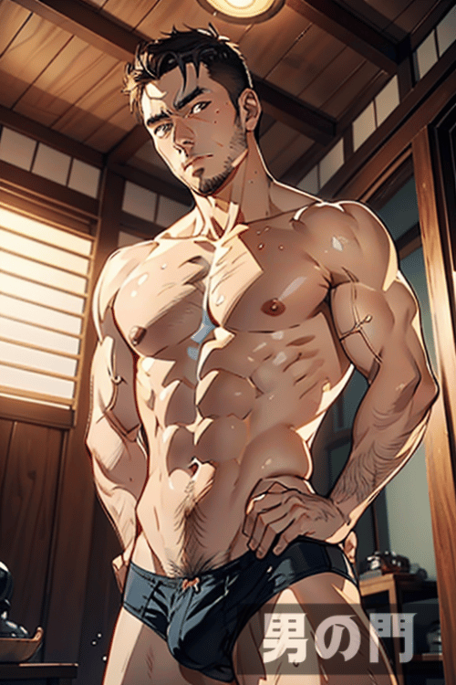 AI画像生成で作ったリアルすぎる男性アニメ風画像『和室と野郎』