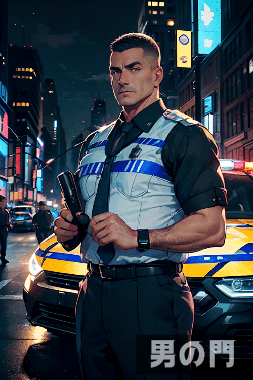 【男の門】ポリス野郎【AI画像生成で作ったリアルすぎるアニメ画像】