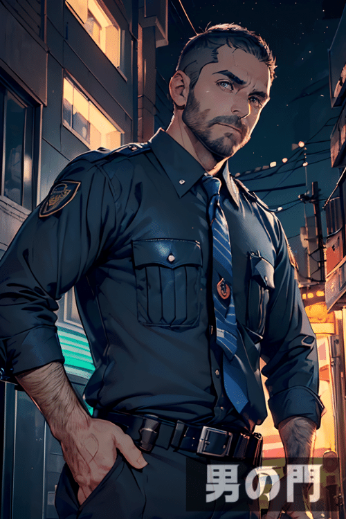 【男の門】ポリス野郎【AI画像生成で作ったリアルすぎるアニメ画像】