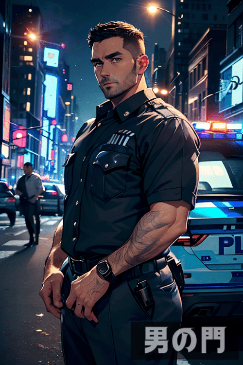 【男の門】ポリス野郎【AI画像生成で作ったリアルすぎるアニメ画像】