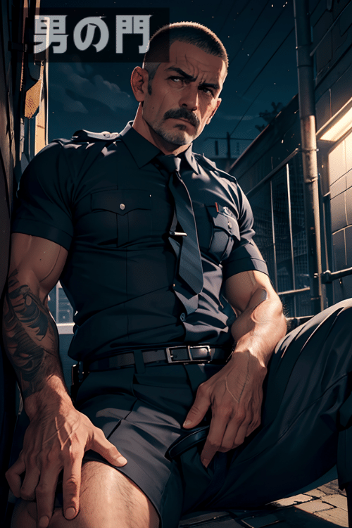 【男の門】ポリス野郎【AI画像生成で作ったリアルすぎるアニメ画像】