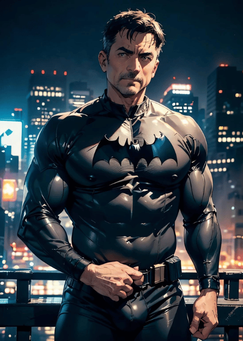 【ゲイAIエロアニメ】バットマンのコスプレ親父