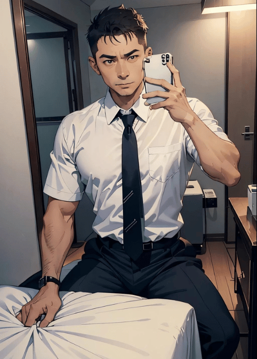 【男の門・禁断の体験談】ゲイAIエロアニメ「自撮リーマン」