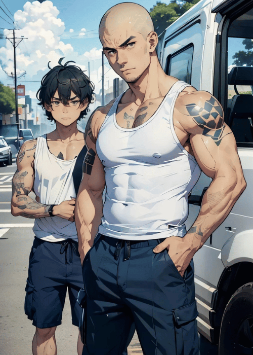 【男の門・禁断の体験談】ゲイAIエロアニメ「ドライバーの坊主オヤジ」