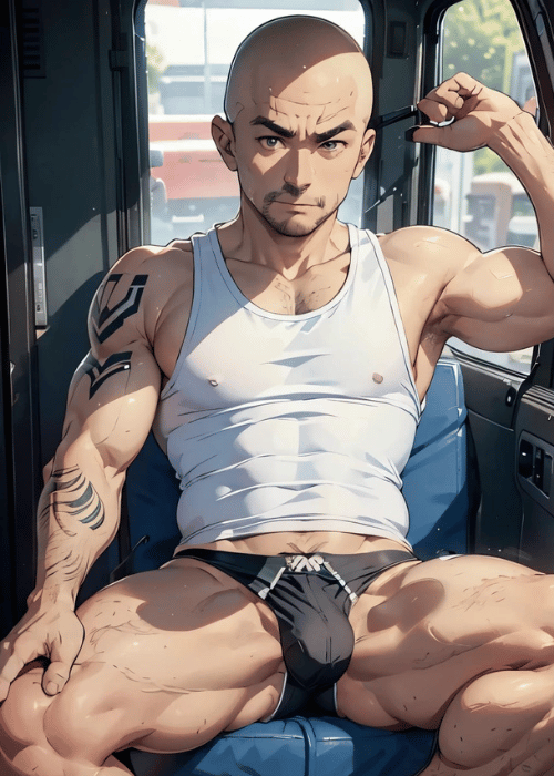 【男の門・禁断の体験談】ゲイAIエロアニメ「ドライバーの坊主オヤジ」