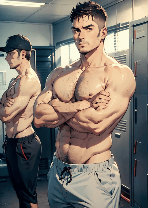 【男の門・禁断の体験談】ゲイAIエロアニメ「ロッカールーム」