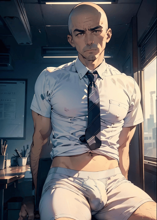 【男の門・禁断の体験談】ゲイAIエロアニメ「オフィス露出親父」