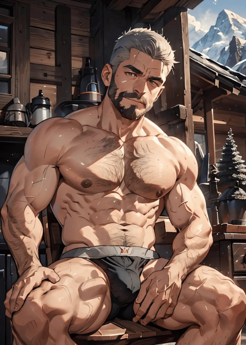 【男の門・禁断の体験談】ゲイAIエロアニメ「山小屋のイケオジ」