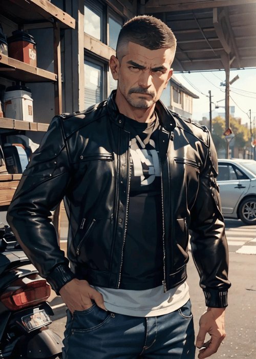 【男の門・禁断の体験談】ゲイAIエロアニメ「バイク乗りの親父」