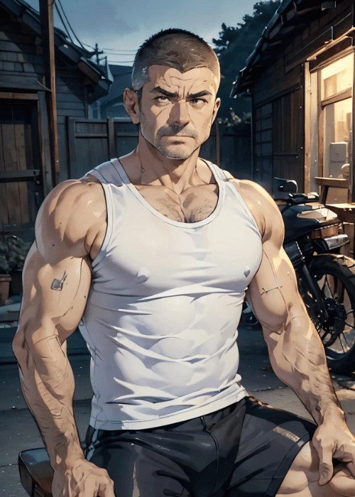 【男の門・禁断の体験談】ゲイAIエロアニメ「バイク乗りの親父」