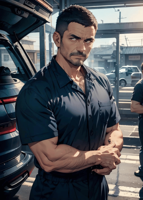 【男の門・禁断の体験談】ゲイAIエロアニメ「作業着のイケオジ」