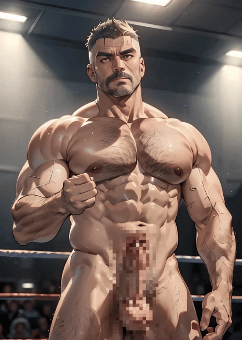 【男の門・ゲイ禁断の体験談】ゲイAIエロアニメ「プロレスラーの筋肉オヤジ」