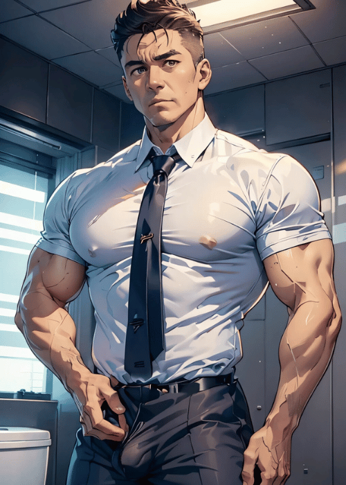 【男の門｜ゲイ｜禁断の体験談】AIエロアニメ「オフィスリーマン」