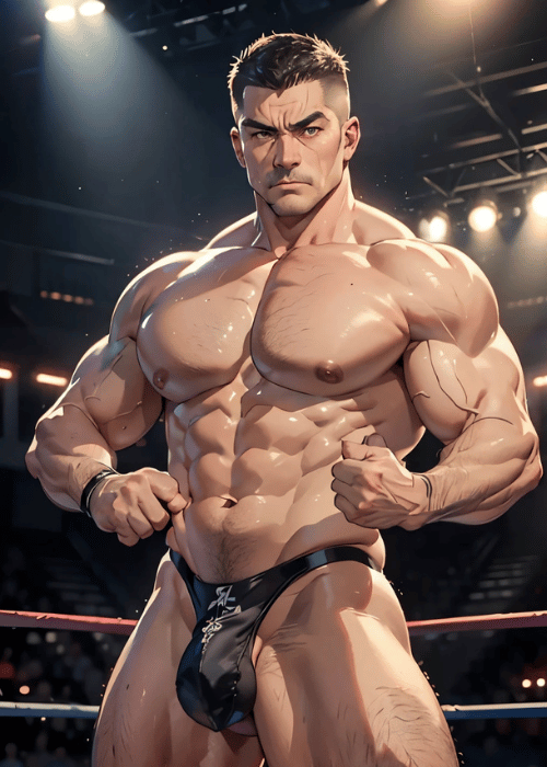 【男の門｜ゲイ｜禁断の体験談】AIエロアニメ「プロレスラーの筋肉親父」