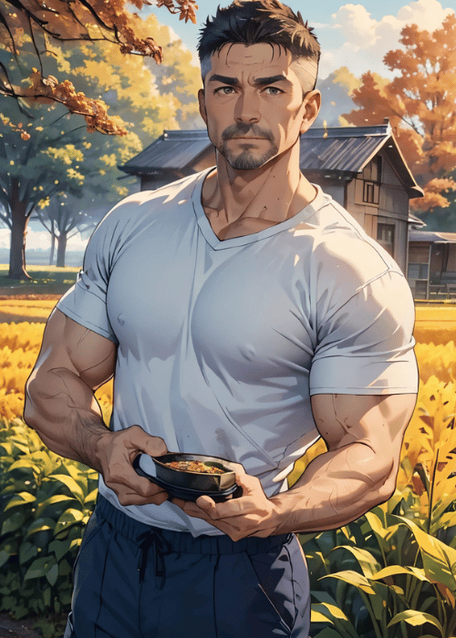 【男の門｜ゲイ｜禁断の体験談】AIエロアニメ「農家のイケオジ」