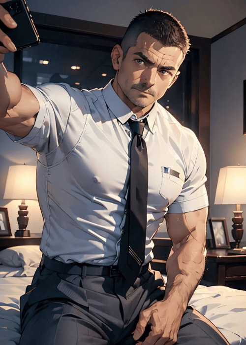 【男の門｜ゲイ｜禁断の体験談】AIエロアニメ「出張・自撮りリーマン」