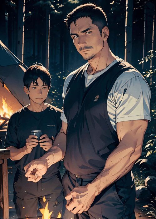 【男の門｜ゲイ｜禁断の体験談】AIエロアニメ「キャンプ」