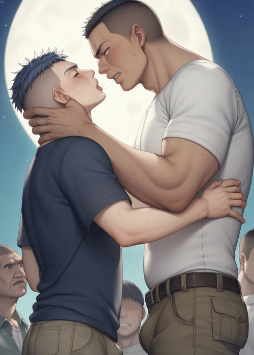 【男の門｜ゲイ｜禁断の体験談】AIエロアニメ「野外ハッテン乱交」