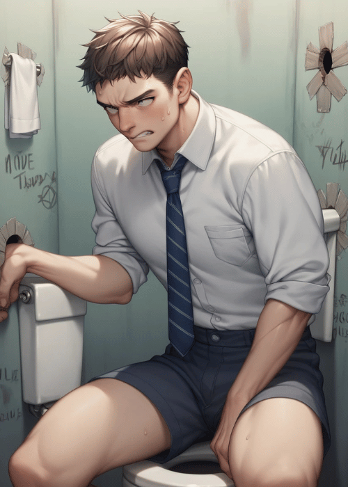 【男の門｜ゲイ｜禁断の体験談】AIエロアニメ「ハッテン便所のリーマン」