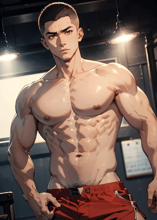 【男の門｜ゲイ｜禁断の体験談】AIエロアニメ「ボクサー」