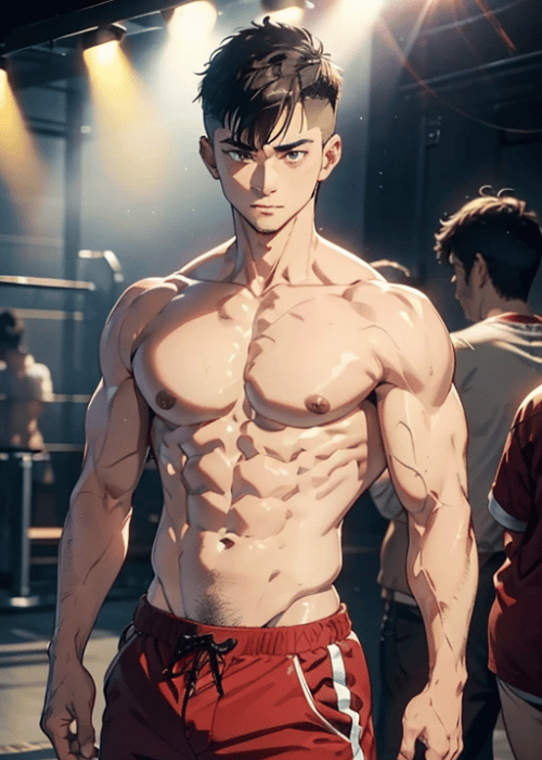 【男の門｜ゲイ｜禁断の体験談】AIエロアニメ「ボクサー」