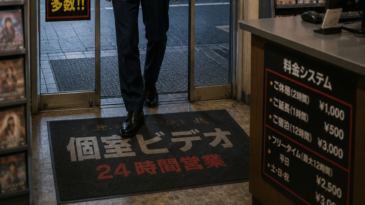 使用済みオナホール, ザーメン,ビデオボックス,個室DVD,